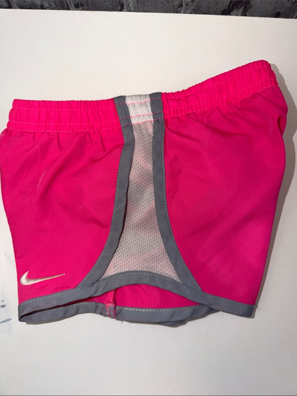 Girl's Nike Hot‎ Pink Shorts with Gray Trim